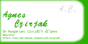 agnes czirjak business card